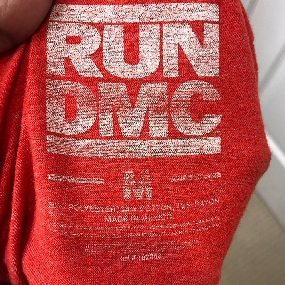 RUN DMC red shirt sleeve tee shirt, size medium - Picture 7 of 7